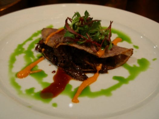mesa-grill-blue-corn-barbecued-duck-pancake mesa-grill-blue-corn-barbecued-duck-pancake