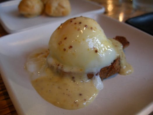 ludobites-poached-egg-on-black-olive-bread ludobites-poached-egg-on-black-olive-bread